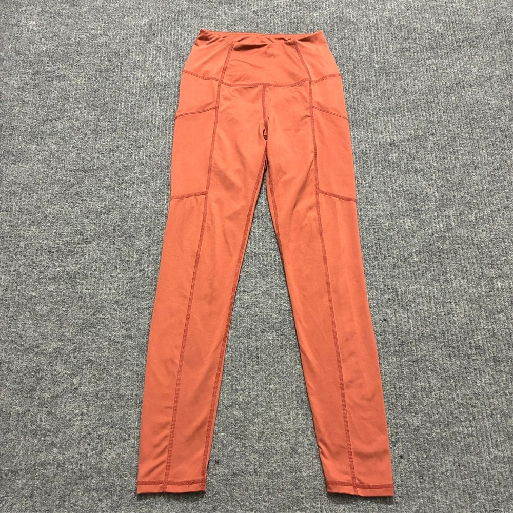 Shadow Sport Womens Leggings Size XS Orange‎ Pull On Stretch Mid Rise Activewear
